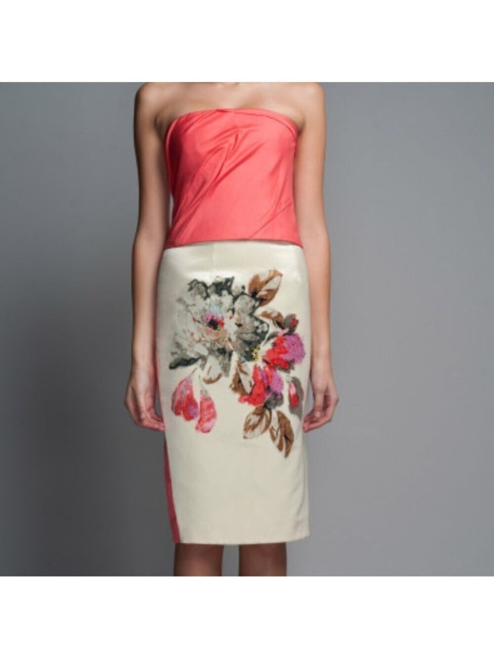 Rachel Roy iced lemon floral pencil skirt with Coral Accents size 0